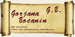 Gorjana Boćanin vizit kartica